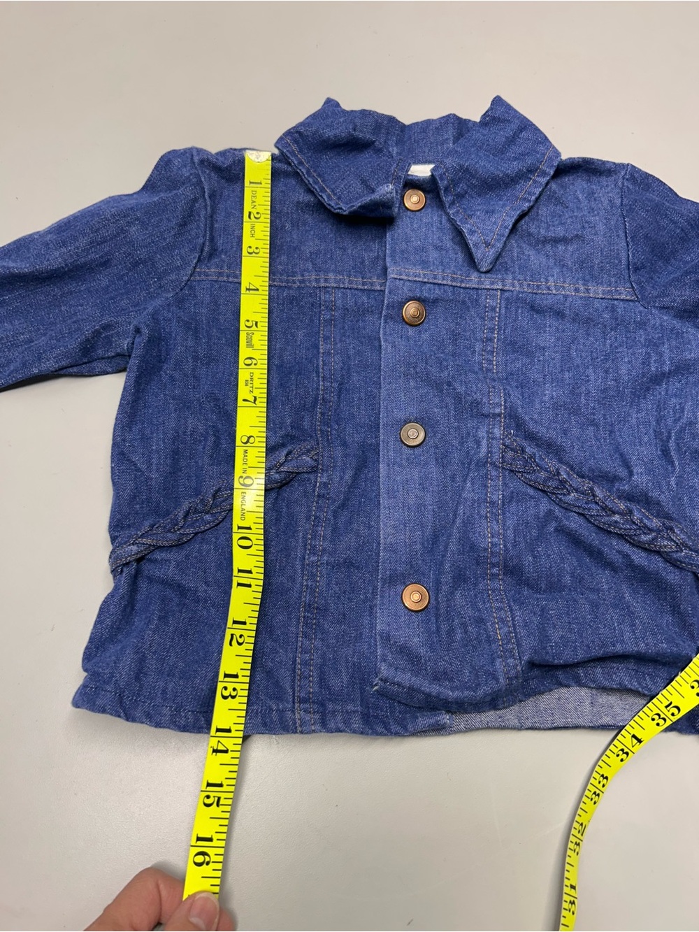 Kids Blue soft Button-Front Jacket - Picture 4 of 5
